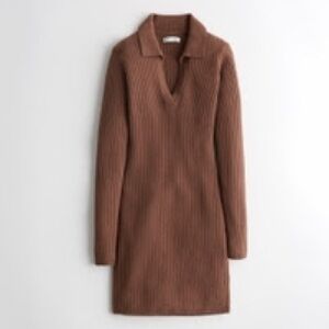 Hollister brown Ribbed Knit Dress